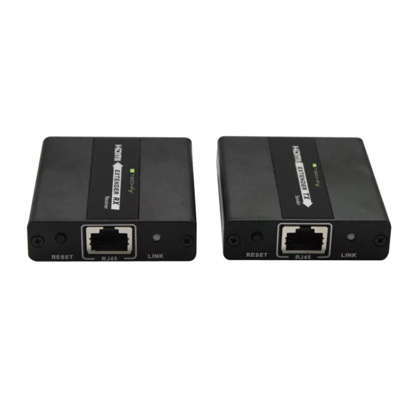 Techly IDATA EXT-E71 Extensor AV transmisor y receptor AV Negro