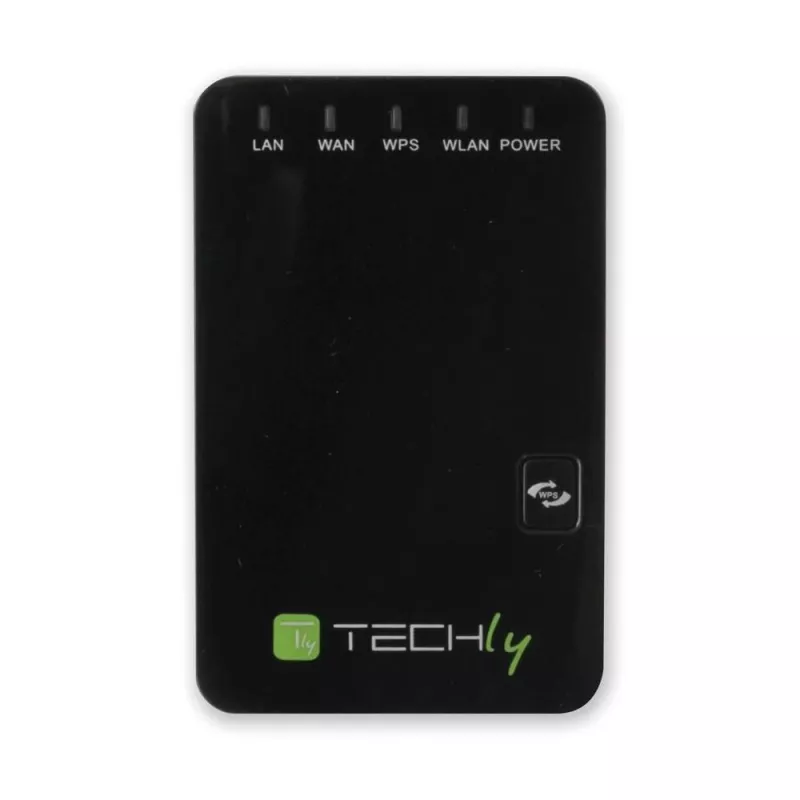 Techly I-WL-REPEATER2 (301078) minirrouter inalámbrico / repetidor 300N de enchufe, Wi-Fi 4 (802.11n), 2,4 GHz, 300 Mbps