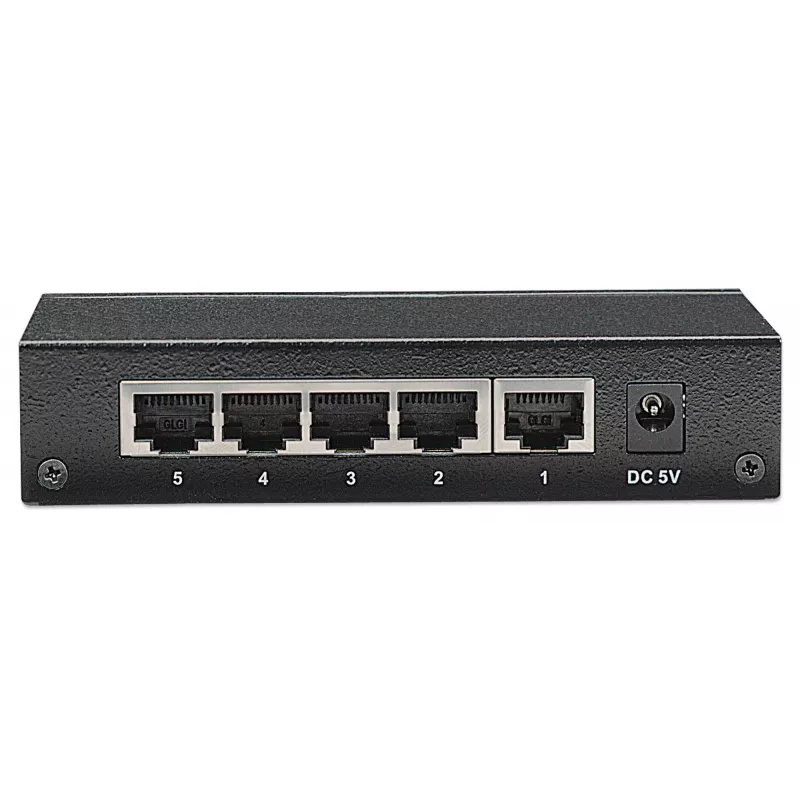 Intellinet Switch Gigabit Ethernet de 5 puertos, tamaño sobremesa, carcasa de metal, IEEE 802.3az (Energy Efficient Ethernet)