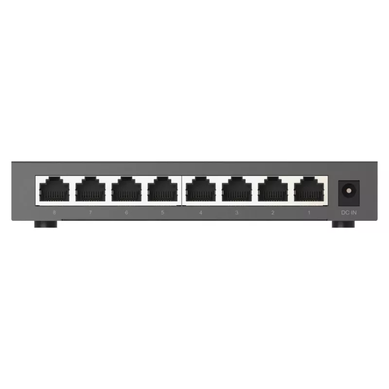 QNAP QSW-1108-8T-R2 conmutador de red no administrable, 8x 2,5GbE RJ45 (10/100/1000/2500 Mbps), de sobremesa, sin ventilador, negro y gris
