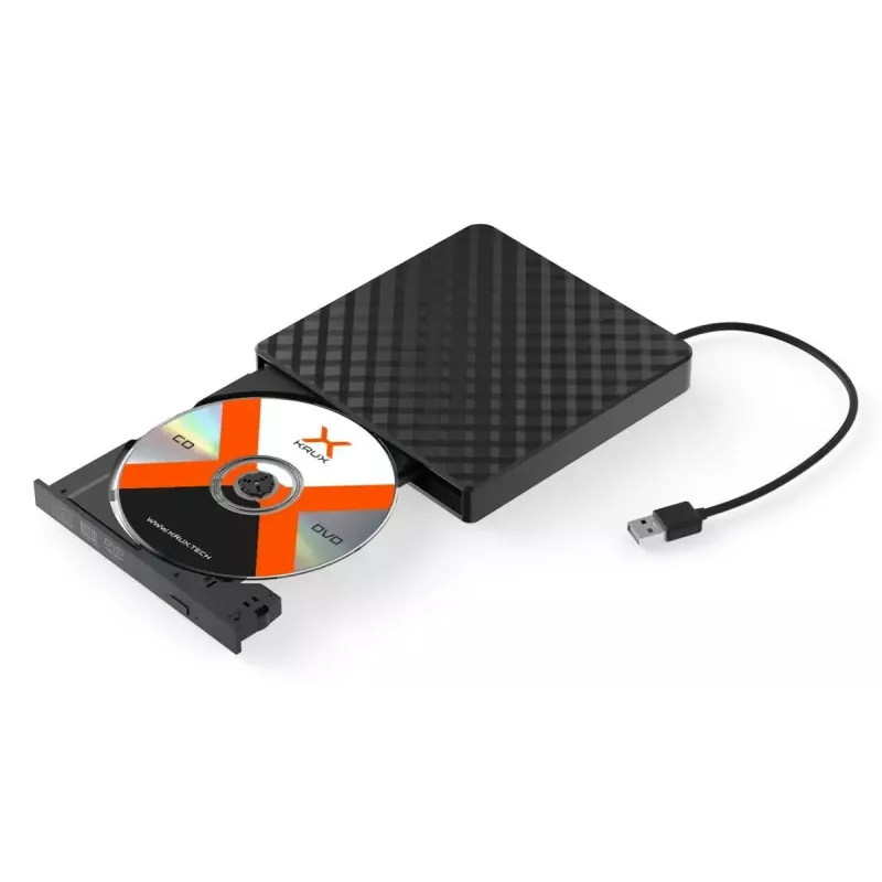 Unidad óptica externa DVD KRUX KRX0071 USB 3.0 portátil — DVD±RW, alimentada por USB