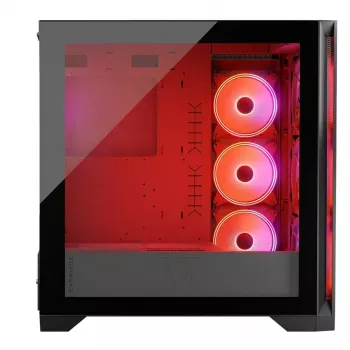 Caja de PC MODECOM VOLCANO EXPANSE S APEX ARGB Midi Tower, cristal templado, USB-C, 3x140mm frontal, compatible con ATX/microATX, GPU de hasta 430mm