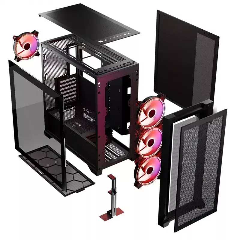 Caja Modecom Volcano Expanse S Apex ARGB Midi, negra