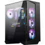MSI MPG GUNGNIR 110R Caja de ordenador gaming Mid Tower Negra, USB 3.2 Gen2 Type C, 4x ventilador ARGB de 120mm, Mystic Light Sync, placa de control ARGB de 1 a 6, 2x paneles de cristal templado, ATX, mATX, mini-ITX