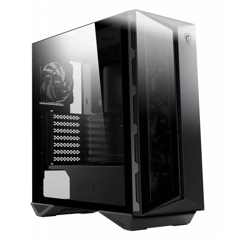 MSI MPG GUNGNIR 110R Caja de ordenador gaming Mid Tower Negra, USB 3.2 Gen2 Type C, 4x ventilador ARGB de 120mm, Mystic Light Sync, placa de control ARGB de 1 a 6, 2x paneles de cristal templado, ATX, mATX, mini-ITX