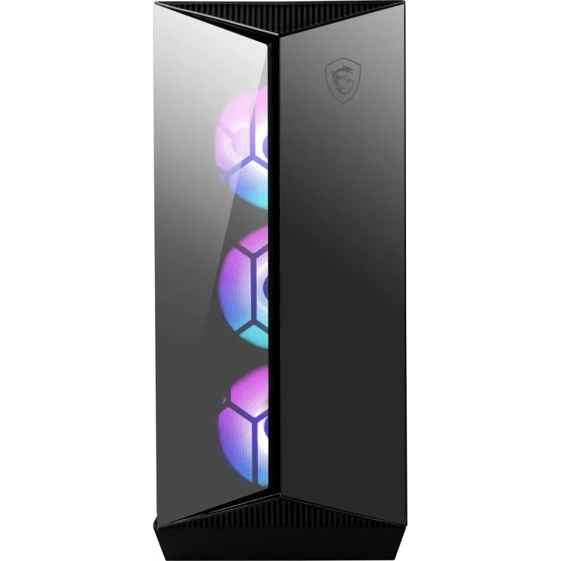 MSI MPG GUNGNIR 110R Caja de ordenador gaming Mid Tower Negra, USB 3.2 Gen2 Type C, 4x ventilador ARGB de 120mm, Mystic Light Sync, placa de control ARGB de 1 a 6, 2x paneles de cristal templado, ATX, mATX, mini-ITX