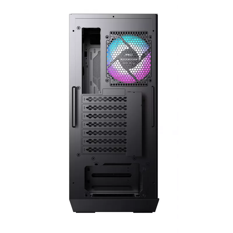 MSI MPG GUNGNIR 110R Caja de ordenador gaming Mid Tower Negra, USB 3.2 Gen2 Type C, 4x ventilador ARGB de 120mm, Mystic Light Sync, placa de control ARGB de 1 a 6, 2x paneles de cristal templado, ATX, mATX, mini-ITX