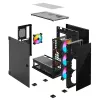 Caja de PC SAVIO Prime X1 ARGB Cristal Midi Tower Negro – cristal templado, ventilador ARGB, compatibilidad micro ATX/ATX
