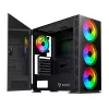Caja de PC SAVIO Prime X1 ARGB Cristal Midi Tower Negro – cristal templado, ventilador ARGB, compatibilidad micro ATX/ATX