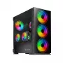 Caja de PC SAVIO Prime X1 ARGB Cristal Midi Tower Negro – cristal templado, ventilador ARGB, compatibilidad micro ATX/ATX