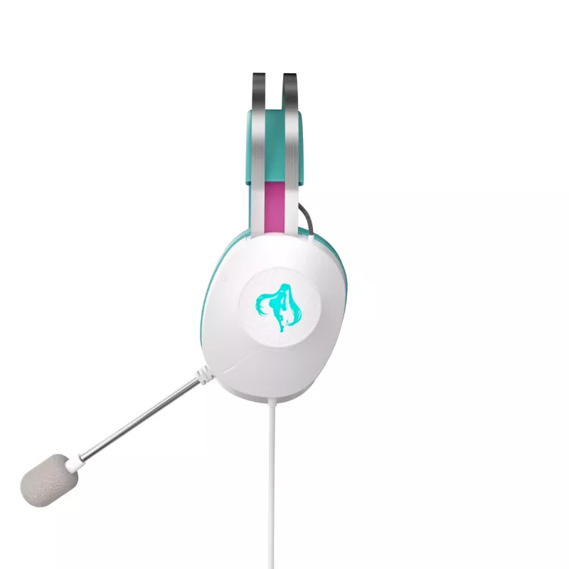 Auriculares con micrófono ASUS TUF Gaming H1 Gen II Hatsune Miku Edition con cable diadema USB Type-A rosa, turquesa, blanco