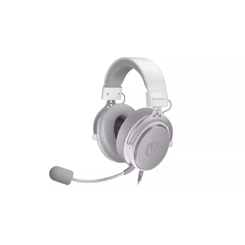 Auriculares con micrófono con cable ENDORFY VIRO Plus USB EY1A005, USB-A + conector jack de 3,5 mm, 7.1, micrófono desmontable, 20–20000 Hz, cable de 2,9 m, blancos (Onyx White)