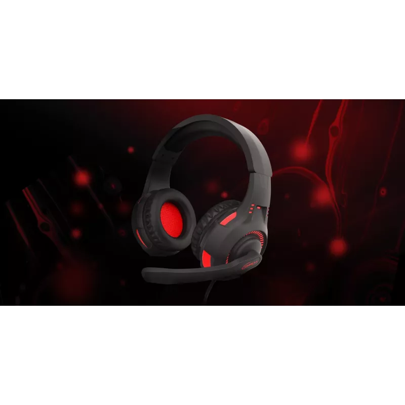 Auriculares con micrófono GENESIS Radon 210 gaming con cable diadema USB Type-A negro, rojo