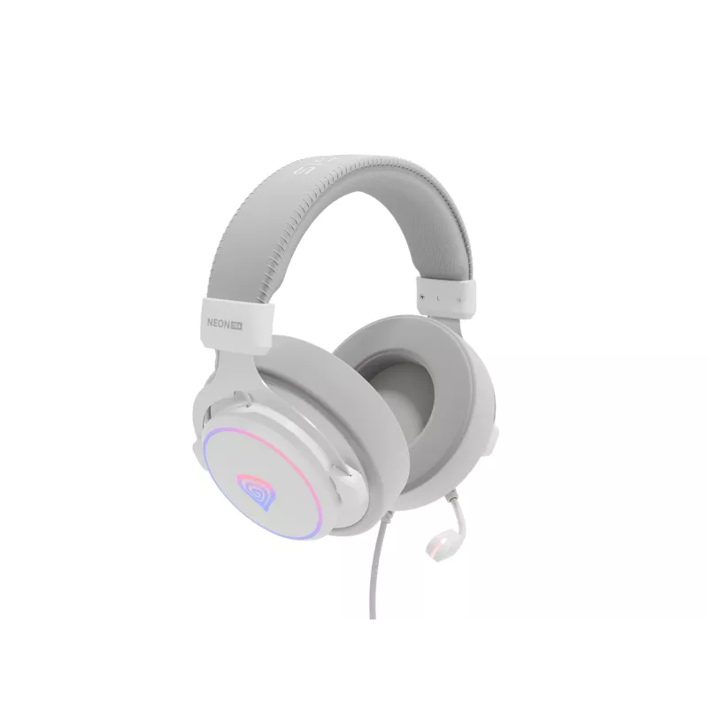 Auriculares con micrófono GENESIS Neon 764 gaming con cable diadema USB Type-A blanco