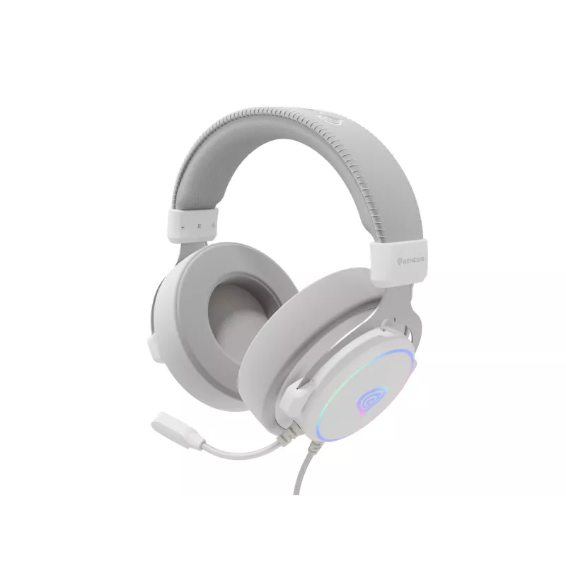 Auriculares con micrófono GENESIS Neon 764 gaming con cable diadema USB Type-A blanco