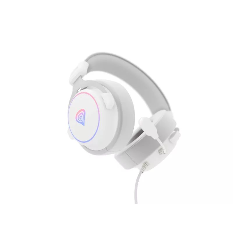 Auriculares con micrófono GENESIS Neon 764 gaming con cable diadema USB Type-A blanco