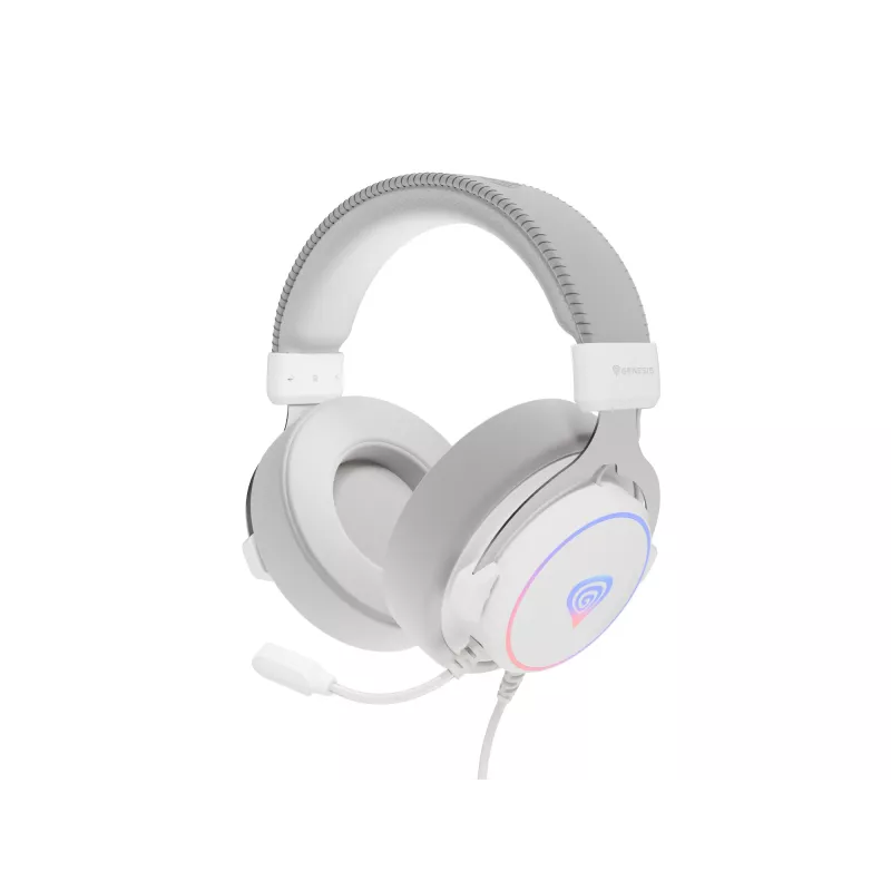 Auriculares con micrófono GENESIS Neon 764 gaming con cable diadema USB Type-A blanco