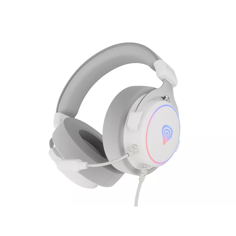 Auriculares con micrófono GENESIS Neon 764 gaming con cable diadema USB Type-A blanco