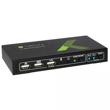 Conmutador KVM Techly 2x1 USB HDMI 4Kx2K IDATA KVM-HDMI2U negro
