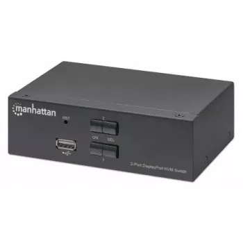 Conmutador KVM Manhattan DisplayPort 1.2 2 puertos 4K@60Hz USB-A audio