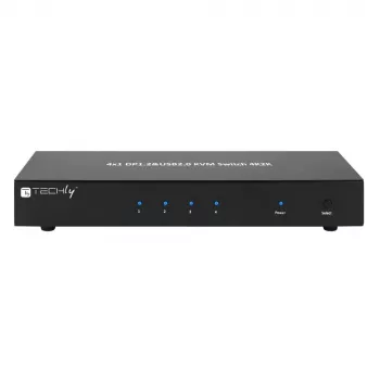 Conmutador KVM Techly IDATA DP-KVM4 montaje en rack negro