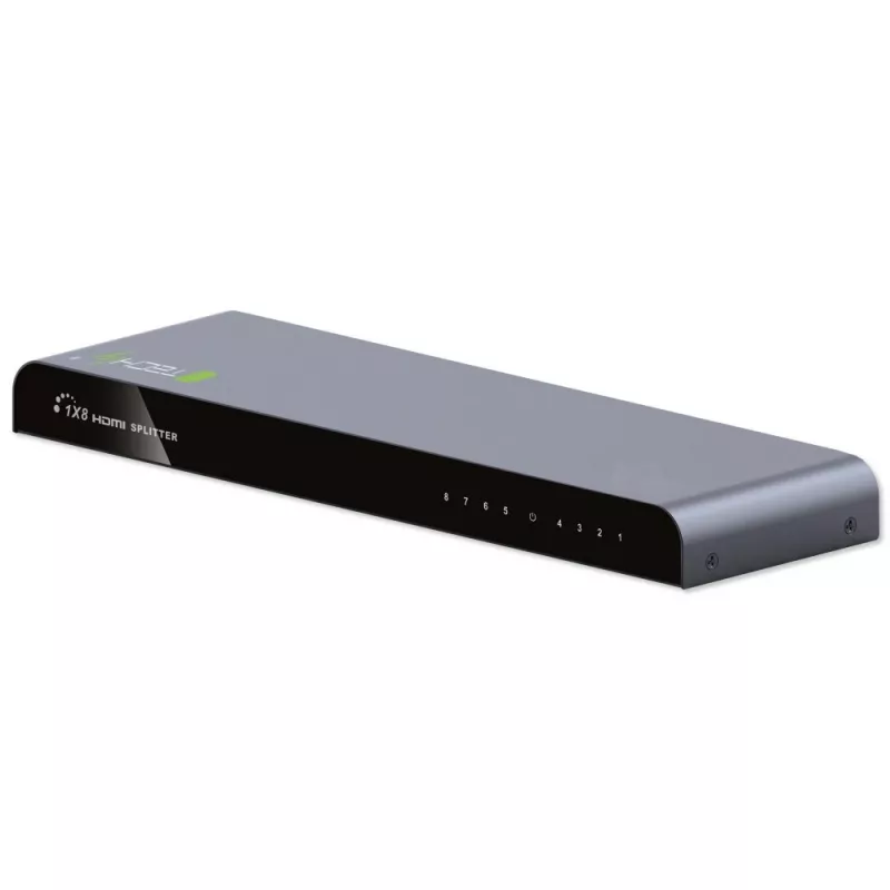 Splitter HDMI 2.0 Techly IDATA HDMI2-4K8, 8 puertos, 4K UHD, 3D, metálico, negro