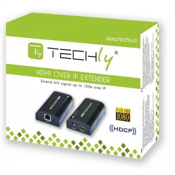 Receptor adicional Techly para amplificador / splitter HDMI Over IP IDATA EXTIP-373R