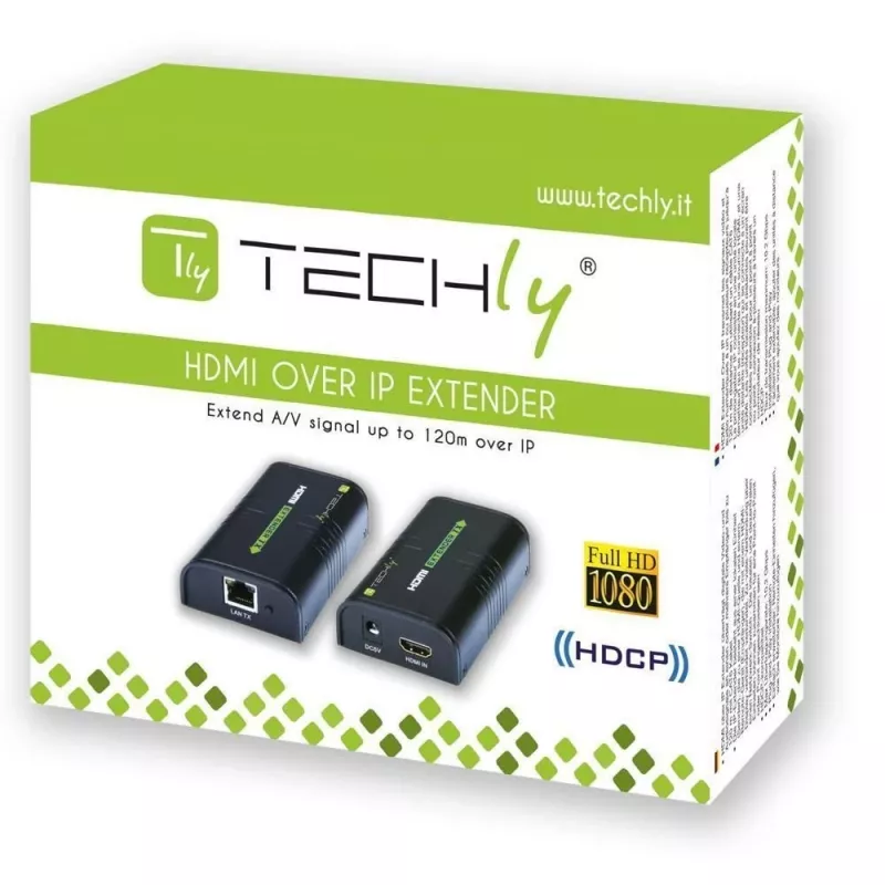 Receptor adicional Techly para amplificador / splitter HDMI Over IP IDATA EXTIP-373R