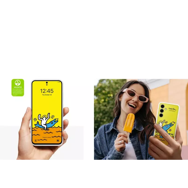 Funda Samsung Keith Haring Flipsuit Case para S24 FE Amarillo