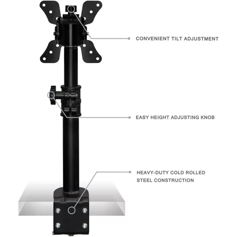 Techly ICA-LCD 500BK soporte de escritorio para monitor 13–30 pulgadas (76,2 cm), hasta 15 kg, VESA 75x75/100x100, negro
