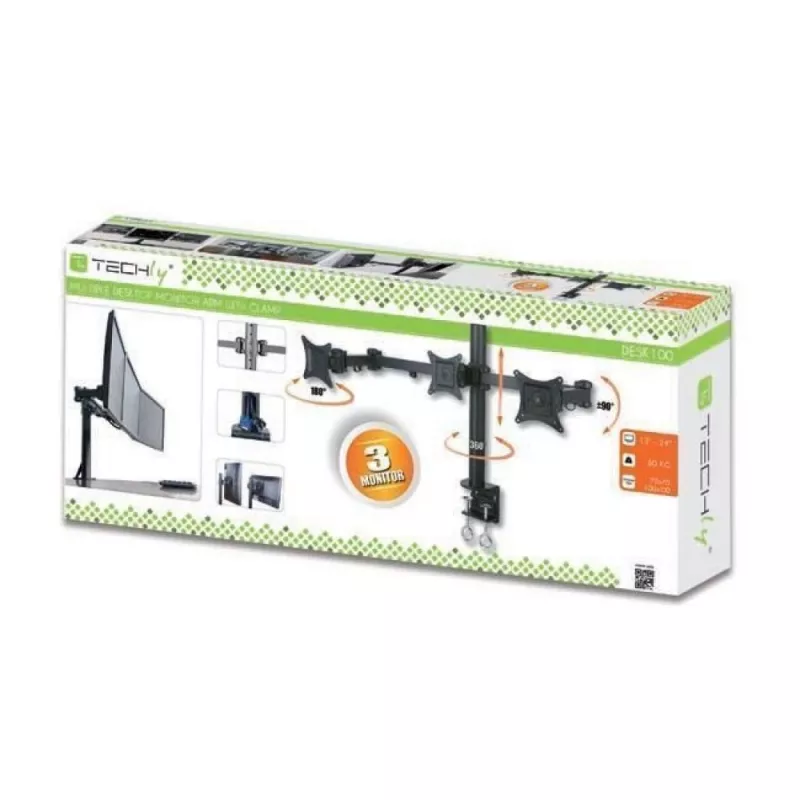 Soporte de sobremesa Techly para 3 monitores de 13-24
