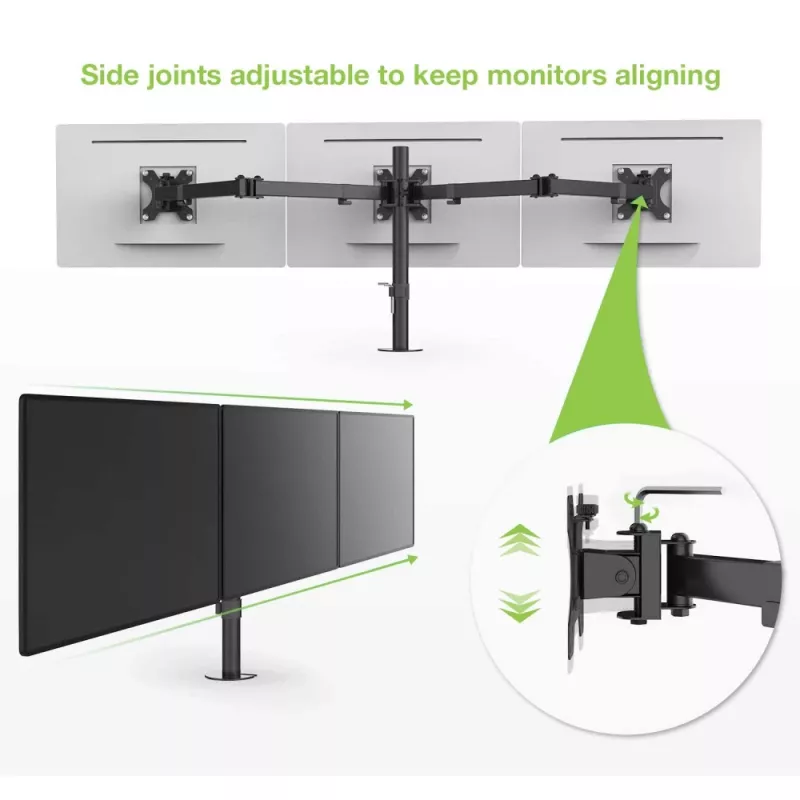 Soporte de sobremesa Techly para 3 monitores de 13-24