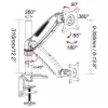 Soporte de escritorio Techly con pistón de gas para monitor de 15-27