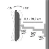 Techly ICA-LCD 104 soporte de pared para LCD 13–30 pulgadas, 3 articulaciones, inclinable y giratorio, hasta 15 kg, VESA 75x75/100x100, plata