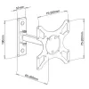 Techly ICA-LCD 2901 soporte de pared para TV LCD 13–37 pulgadas, inclinable y giratorio, hasta 25 kg, VESA 75x75–200x200, negro