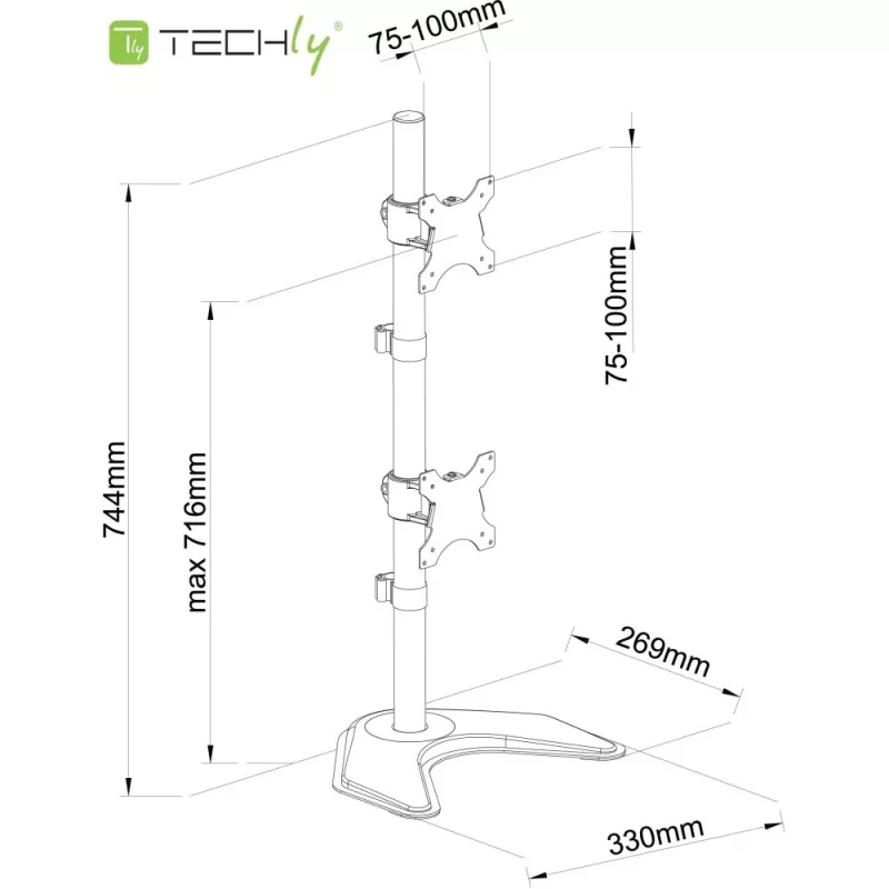 Soporte / pie para monitor Techly ICA-LCD 2520V 68.6 cm (27