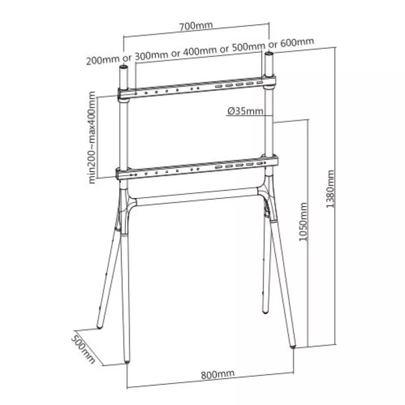 Soporte de suelo Techly para TV LCD/LED/Plasma 49-70