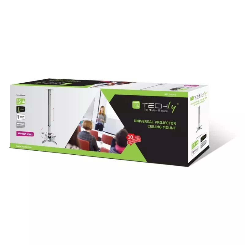 Extensión de soporte de techo para proyector Techly 60–102 cm plata ICA-PM 102XL