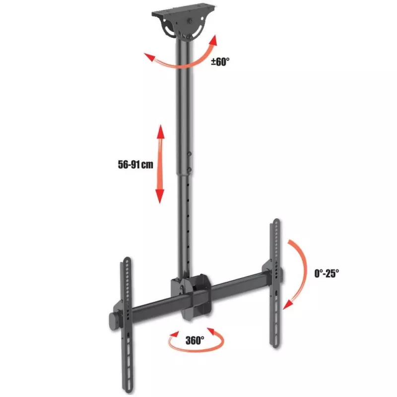 Soporte de techo telescópico universal Techly para TV LED LCD de 37-70 ICA-CPLB 946S