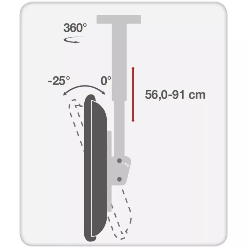 Soporte de techo telescópico universal Techly para TV LED LCD de 37-70 ICA-CPLB 946S