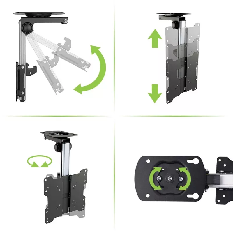 Soporte de techo plegable retráctil Techly para TV LED/LCD de 17