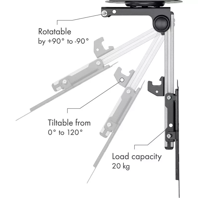 Soporte de techo plegable retráctil Techly para TV LED/LCD de 17