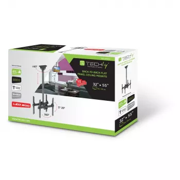 Soporte de techo telescópico universal Techly para 2 TV LED LCD de 32-55