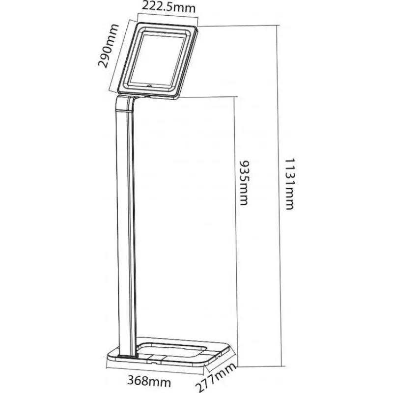 Techly ICA-TBL 1501 soporte de seguridad de suelo para tablets 9,7–10,1 pulgadas (25,6 cm), aluminio, VESA 75x75, plata