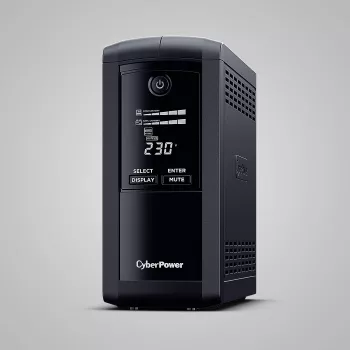 Sistema de alimentación ininterrumpida CYBERPOWER Tracer III VP1000ELCD-FR, Line-Interactive 1 kVA (550 W), 4 salidas Type-E, LCD, USB, RS-232