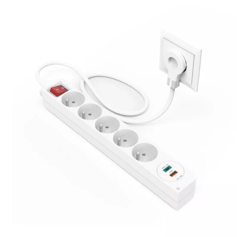 Hama 44133758 alargador de corriente 1,4 m 5 tomas AC interior blanco