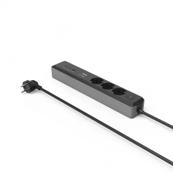 Hama 00223192 alargador 1,4 m 3 tomas AC interior negro, gris