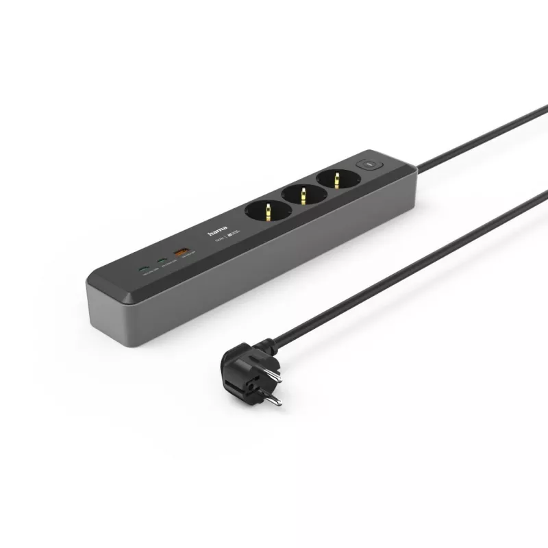 Hama 00223192 alargador 1,4 m 3 tomas AC interior negro, gris