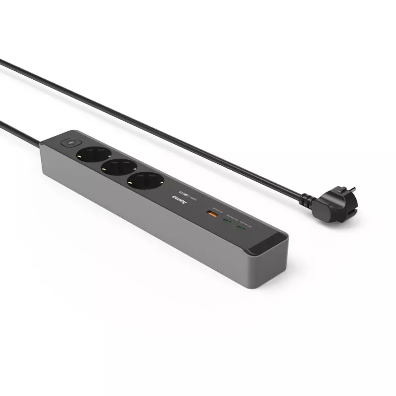 Hama 00223192 alargador 1,4 m 3 tomas AC interior negro, gris