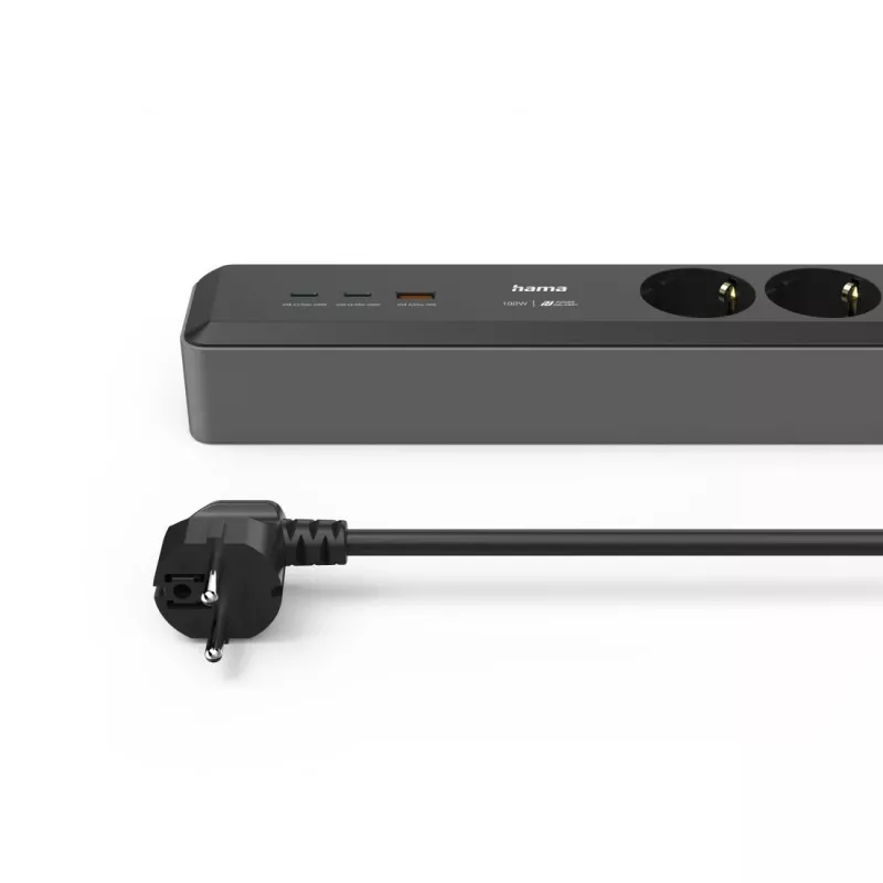 Hama 00223192 alargador 1,4 m 3 tomas AC interior negro, gris